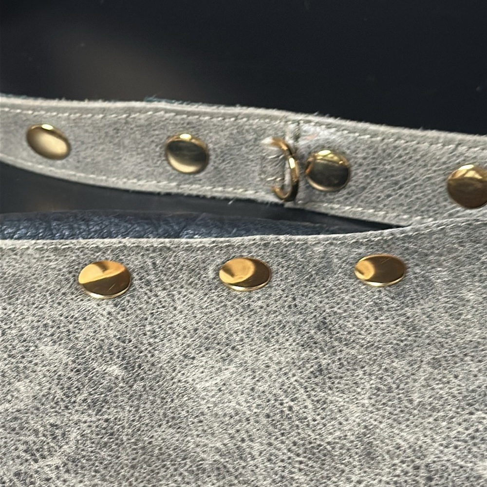 Hammitt Montana Gold Shoulder Bag Crossbody Purse Foldover Two Toned Leather - Picture 12 of 16